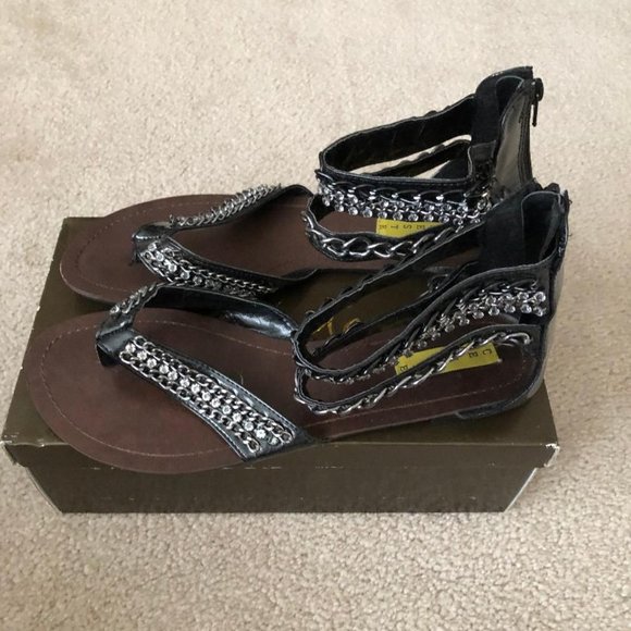 Celeste - Women's Gladiator Sandals-Silver Metallic - Size 10M - New in box - Picture 2 of 6